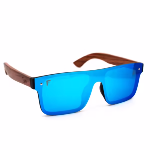 Faze Optics - Horizon sunglasses - Blue lens - Wood frame - Product image 1